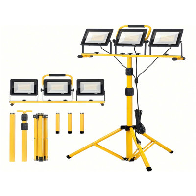 21000lumen Led Work Lights With Stand - 3 Head Portable Work Light With 16ft Cord