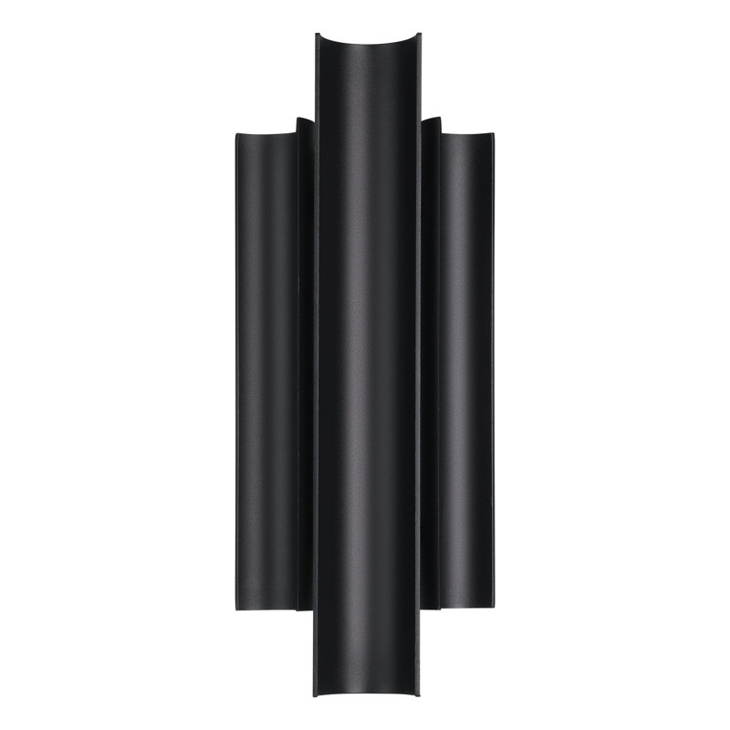 Applique murale d'extérieur à DEL 5 CCT texturé noir 3 lumières Shullsburg 16 pouces, H 16 po x l 6,5 po x P 3,75 po