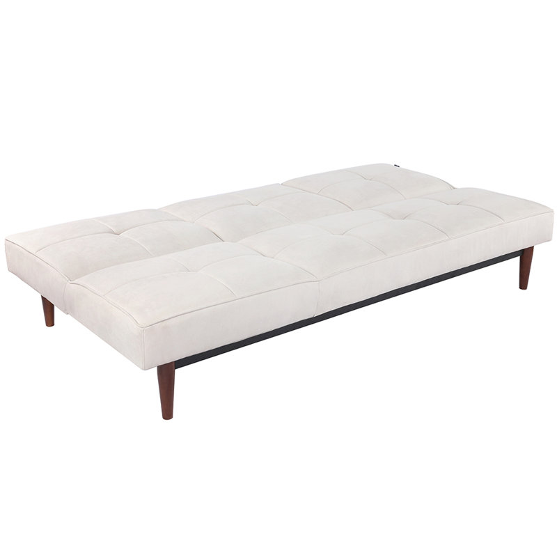 Bulkley 3 Seater Velvet Sofa Bed, Beige