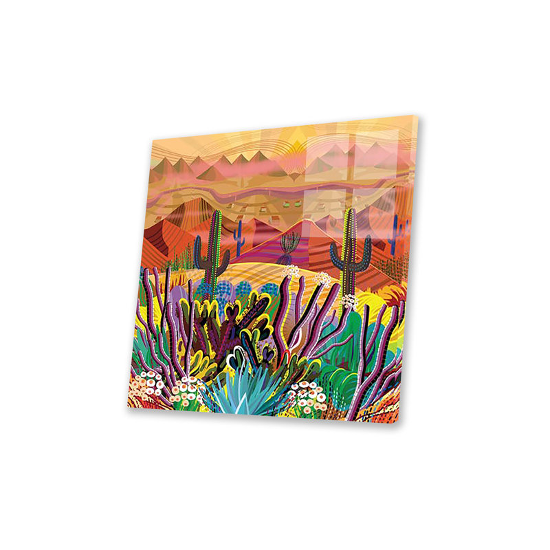 Imprimé paradisiaque sur verre acrylique, H 24 po x l 24 po x P 0,25 po