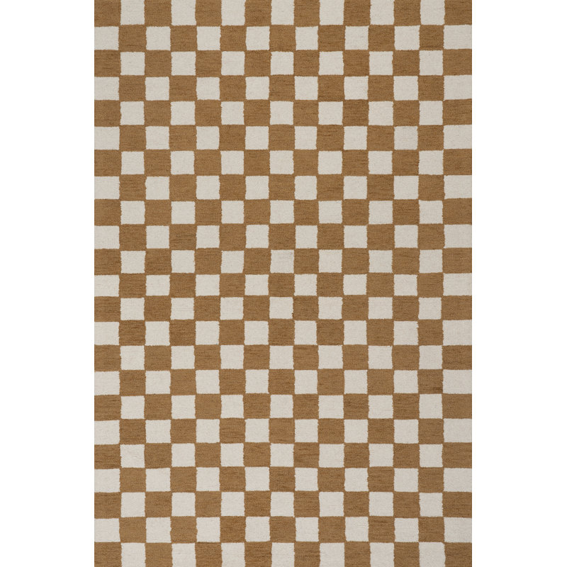 Tapis en laine à carreaux Quinarae, Rectangle 6 pi x 9 pi