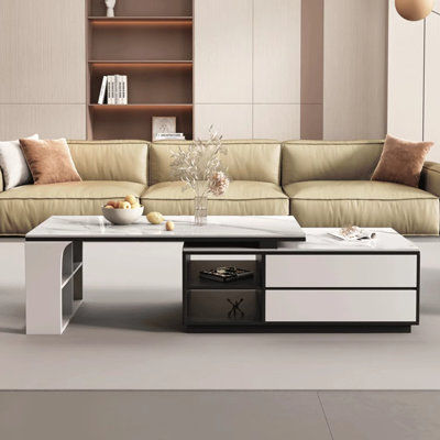 New retractable simple rock plate tea table