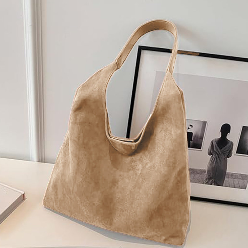 Sac fourre-tout en suède blanc
