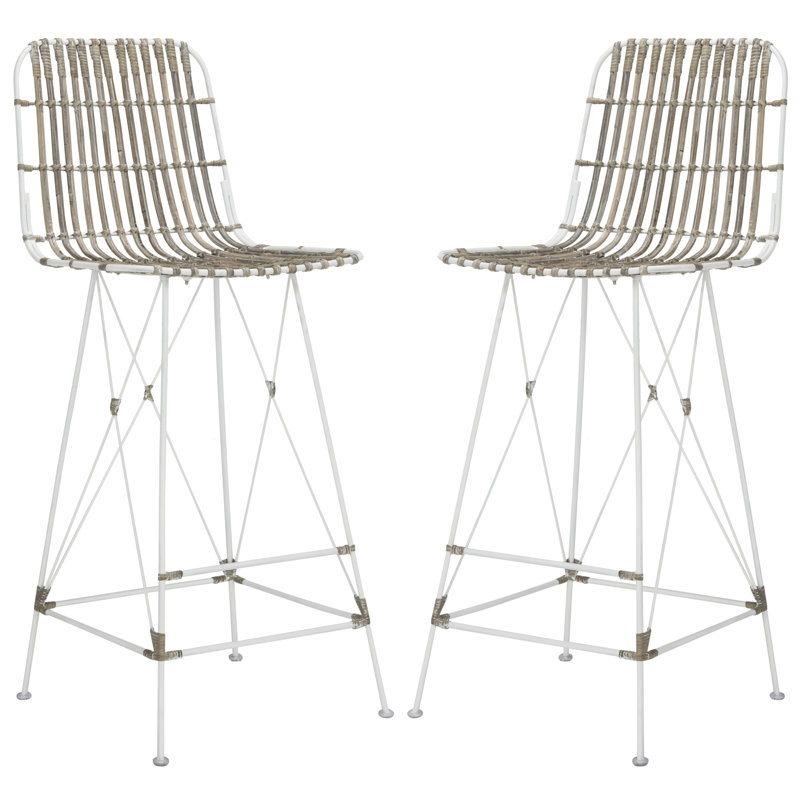 Counter Stool with Metal Frame, White