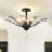Dybdal 30 inch Black 5 Light Dimmable Flush Mount Chandelier