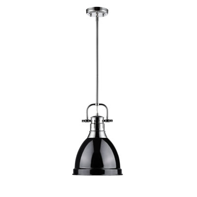 Luminaire suspendu unique / remarquable à 1 lumière Ruthie sans accents de matériau secondaire ou d'accent