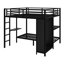 Structure de lit superposé avec garde-robe intégrée et bureau pliable