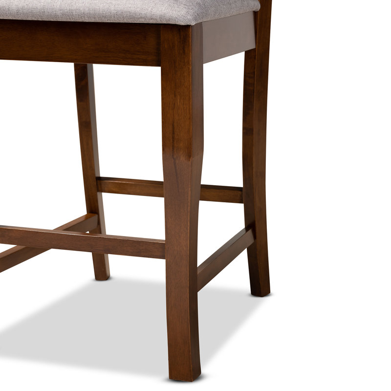 Upholstered Counter Stool with Solid Wood Frame