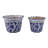 Stoneware Ceramic Planters with Scalloped Edge and Floral Relief Detail, Decorative Handcrafted Garden Accent Containers for Indoor or Outdoor Display, Set of 2