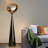 Black+Amber Iron+Acrylic Free form Floor Lamps