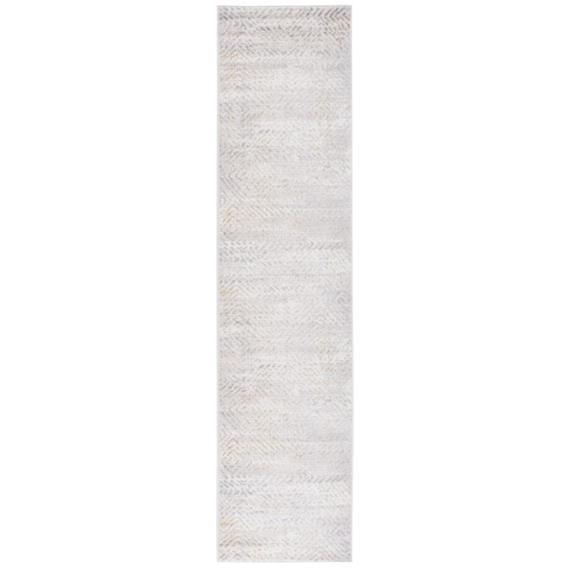 Elegant Gray Synthetic 4'5" x 6'5" Hand-Knotted Area Rug