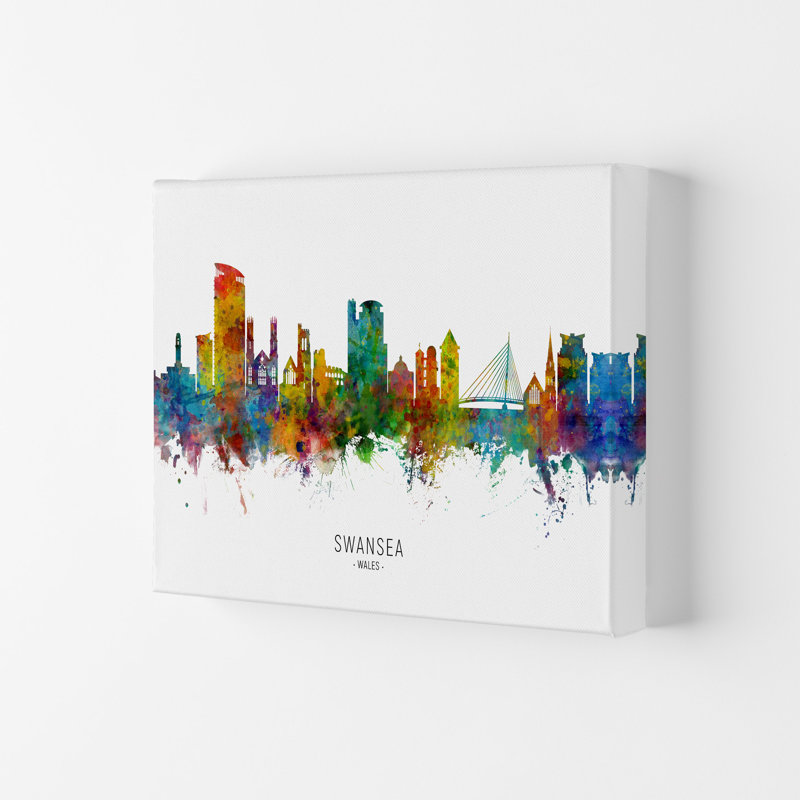 Swansea Wales Skyline by Michael Tompsett - Print, Wrapped Canvas, 42cm H x 59.4cm W x 4cm D