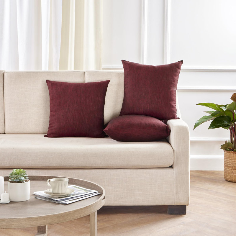 Montauk - 100% Pure Linen Pillow Cover, Red Garnet