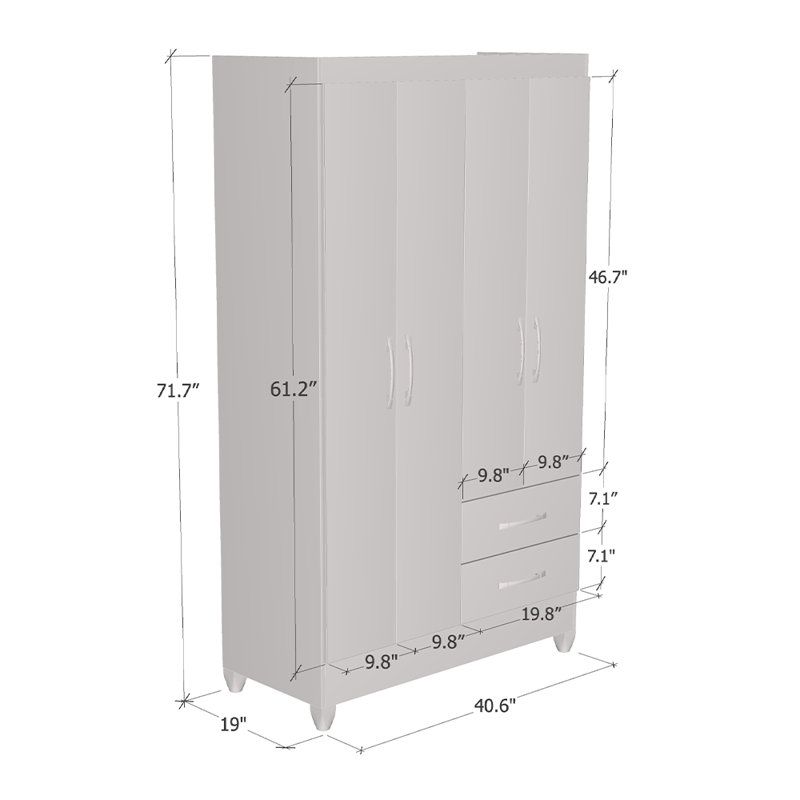 Armoire blanche 40,6 "Chili, Blanc