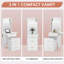 Small Vanity Desk with Mirror and Light, Dressing Table with Charging Station & Fold-up Panel for Small Space, Compact Makeup Vanity Set with Hidden Stool for Bedroom