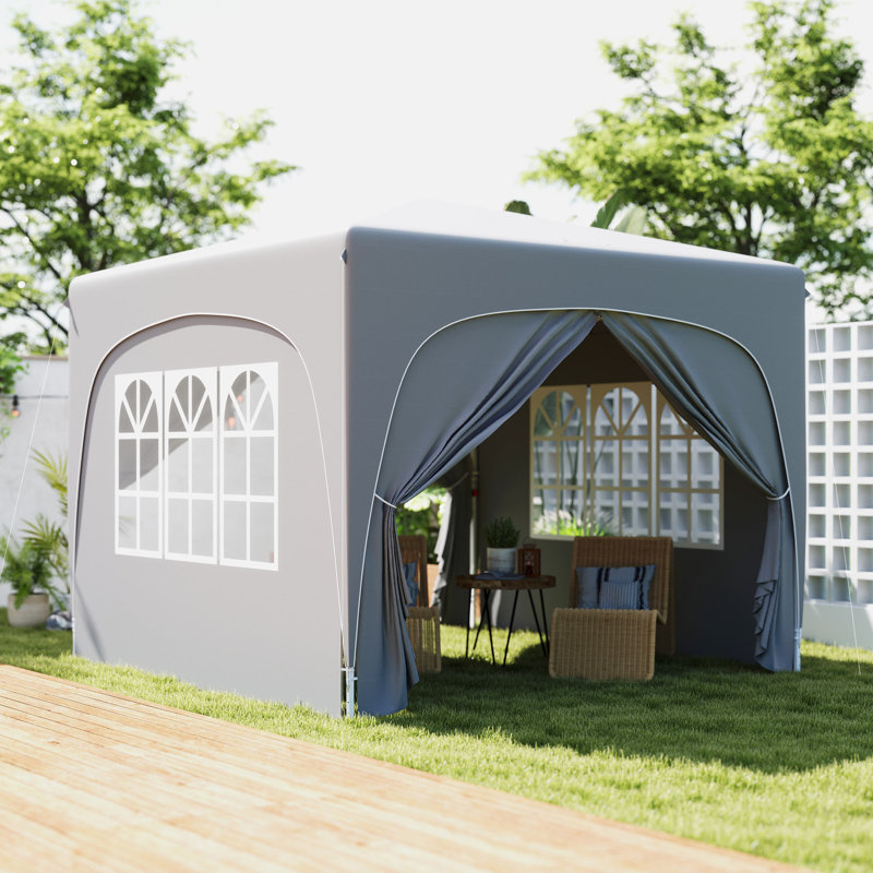 3m x 3m Iron Pop-Up Gazebo, Grey
