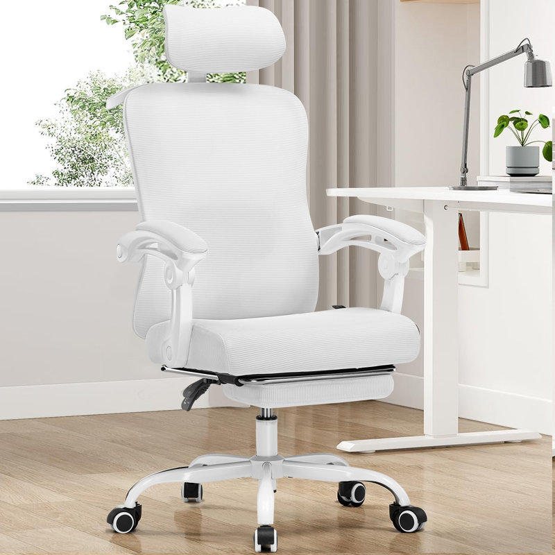 Hermann High Back Ergonomic Computer Chair 3D Adjustable Lumbar Support Comfy Breathable Reclining Mesh Hermann 3D Agjustable Headrest With Footrest Upgraded Linkage Armrest