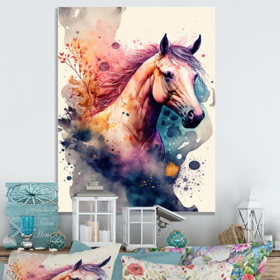 Mignon cheval, art floral II - peinture sur toile