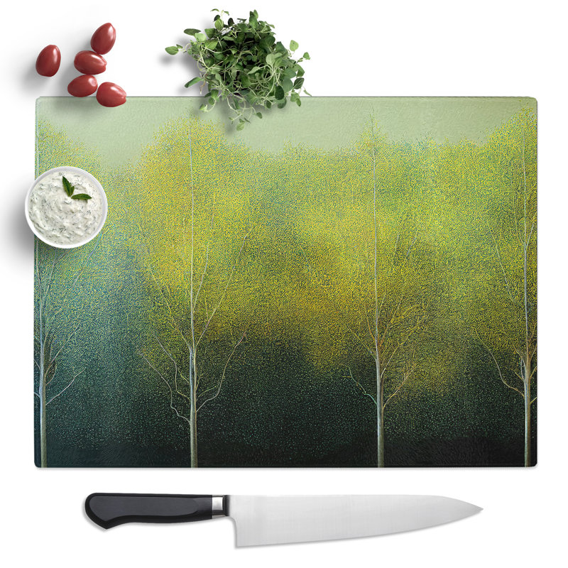 The Forest Trees  Glass Chopping Board