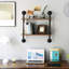 Tablettes murales flottantes, tablettes en bois rustique à 2 niveaux pour chambre à coucher, salle de bain, salon, cuisine