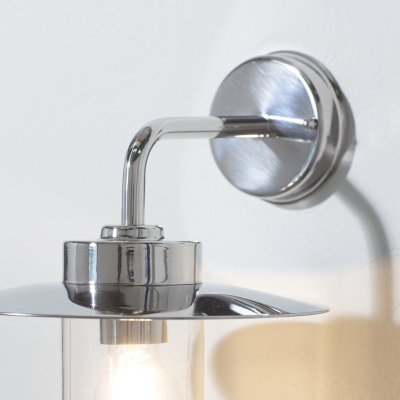 Maya Polished Stainless Steel 22cm H Outdoor Barn Light