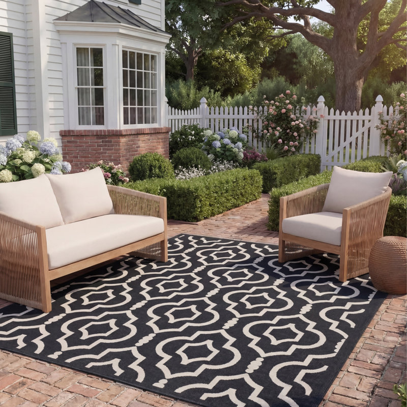 Herefordshire Performance Geometric Indoor/Outdoor Area Rug, Rectangle 8' x 11'