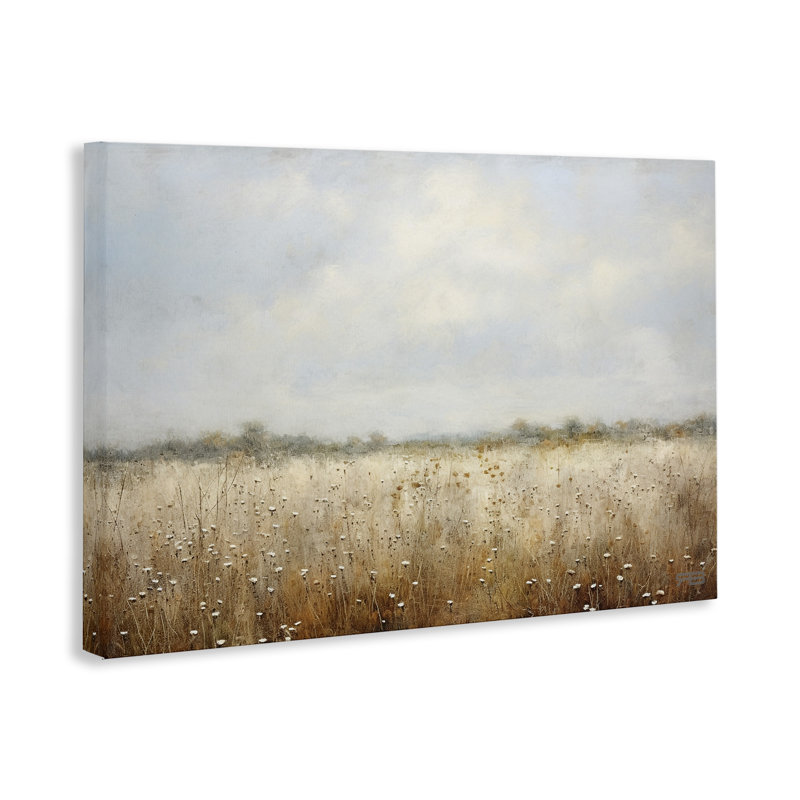 «Soft Daisy Field», art mural sur toile par Roozbeh Bahramali, H 16 po x l 24 po