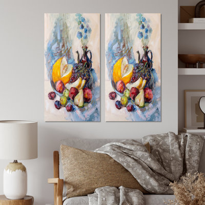 " Fruit Table Impressionism " 2 - Pieces Painting Print