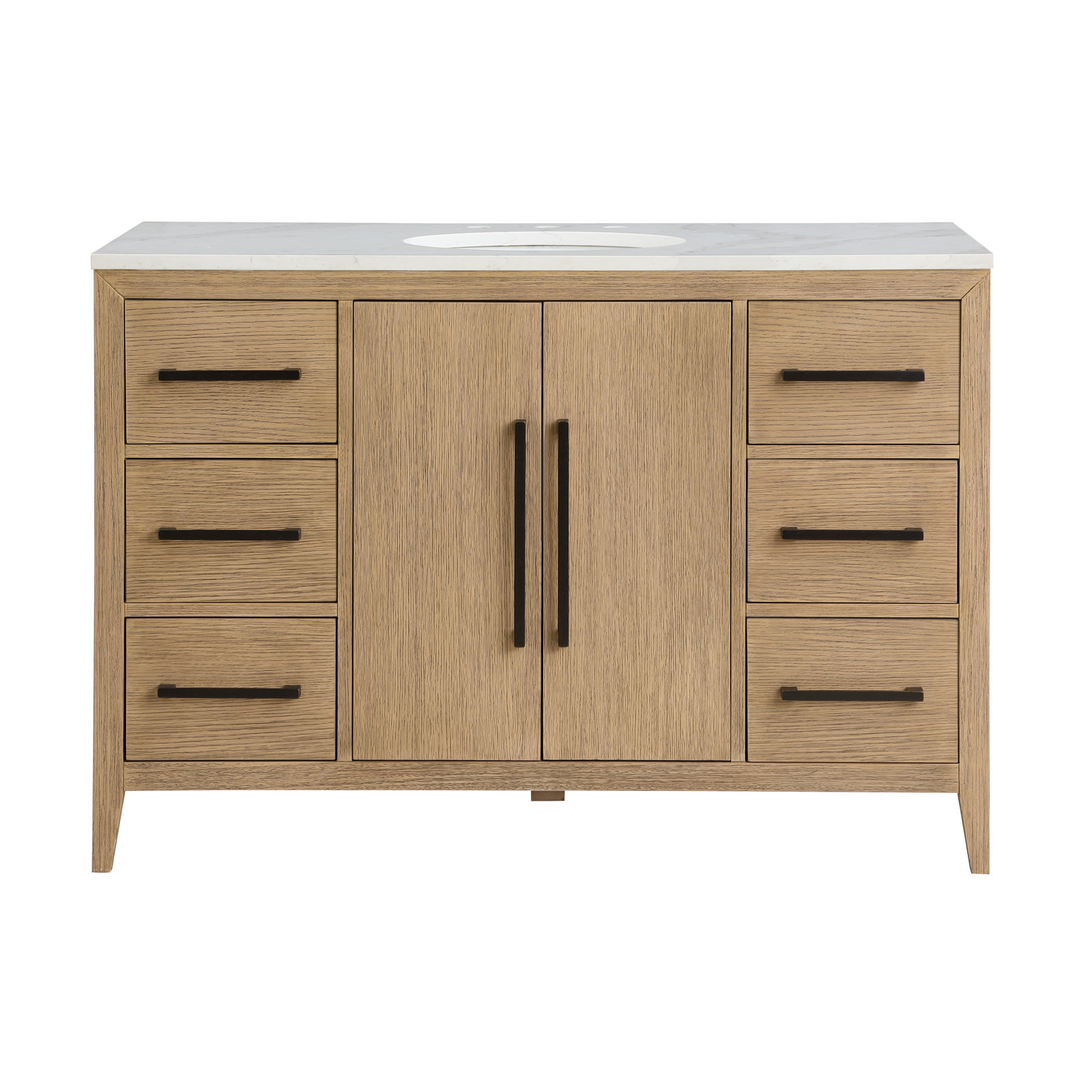 Alsup 48'' Single Bathroom Vanity, Wire Brushed Oak