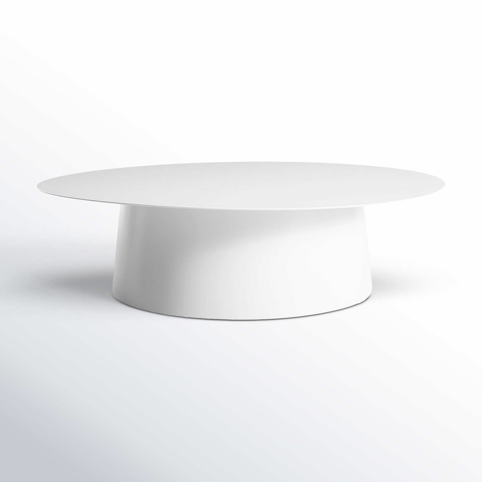Circula Single Coffee Table, White, 15" H x 36" L x 36" W