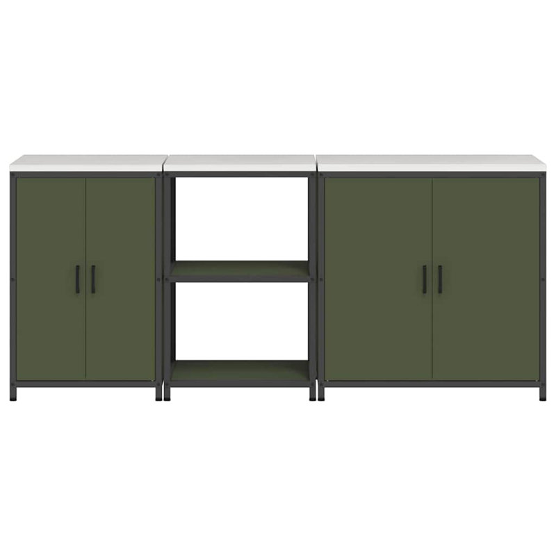 Kitchen Cabinet Set, Olive Green