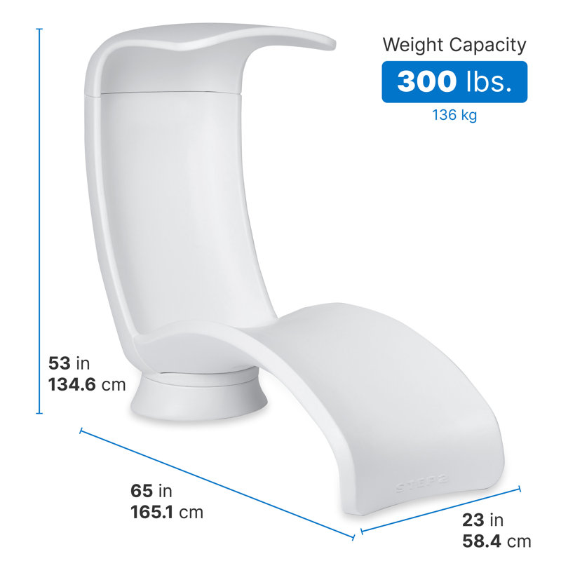 White Ergonomic Outdoor Lounger with Adjustable Shade