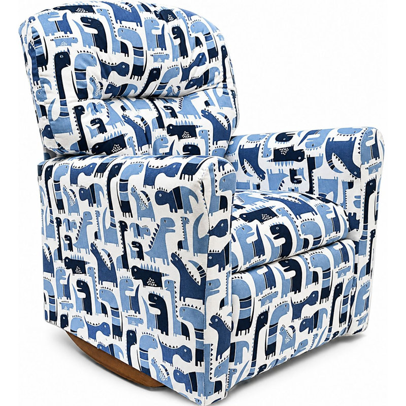 Kids Rocker Recliner Chair in Blue Dinosaurs - Multiple Patterns Available!, Blue Dinosaurs