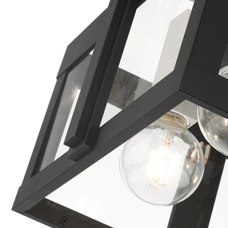 Plafonnier semi-encastré d'extérieur l 15,5 po Ikeisha, Noir
