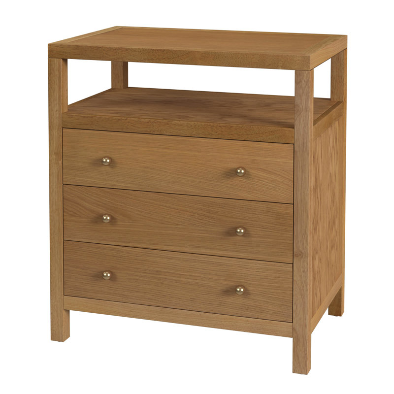 Celine 27" 3-Drawer Nightstand, Natural