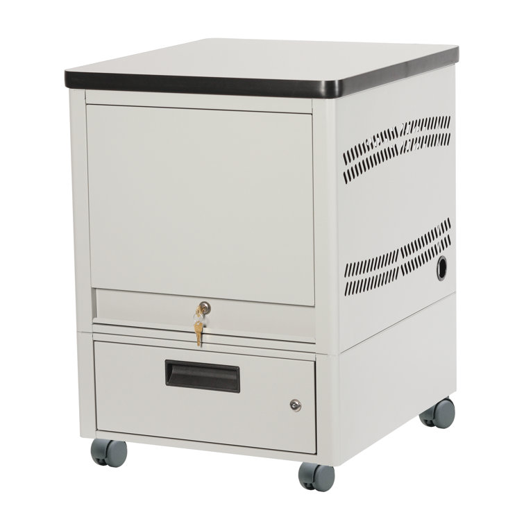 28.06'' H x 20.75'' W Laptop/Tablet Storage Cart with Wheels