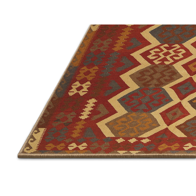 Tapis brun/rouge pourpre/zone noire, Rectangle 2 pi x 3 pi