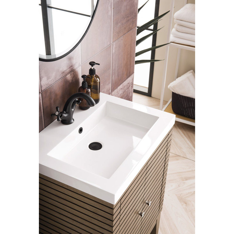 Linden 24'' W Single Vanity, Whitewashed Walnut