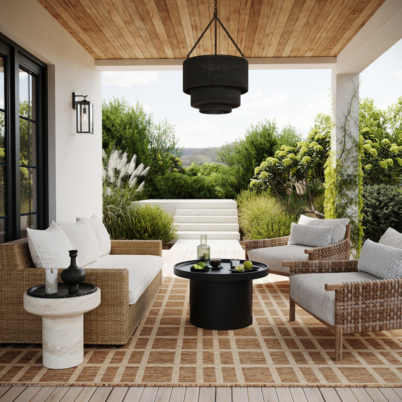 Vanya Modern Indoor/Outdoor Area Rug, Rectangle 6'7" x 9'