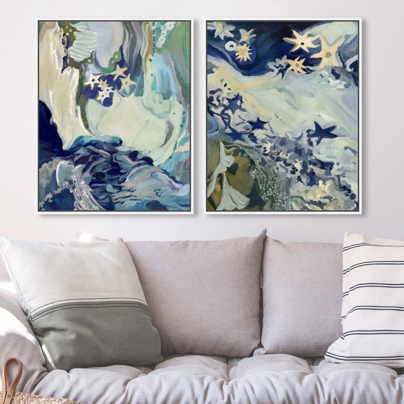 Mermaid Dream Set Set by Oliver Gal, 50"H x 42"W, White Floater Frame