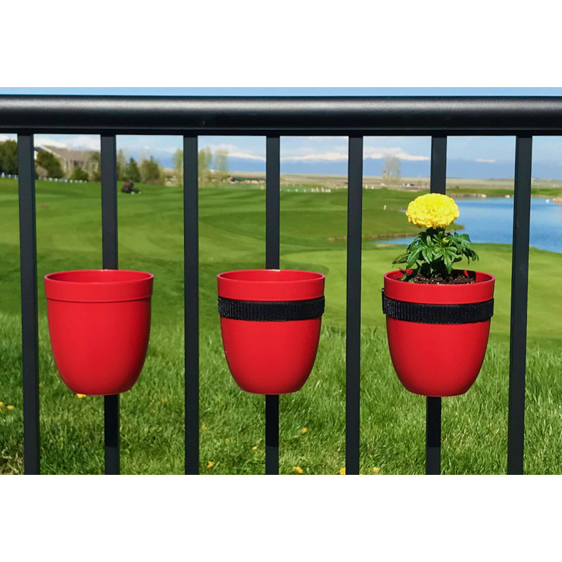 Ethelwyn Railing Planter, Red