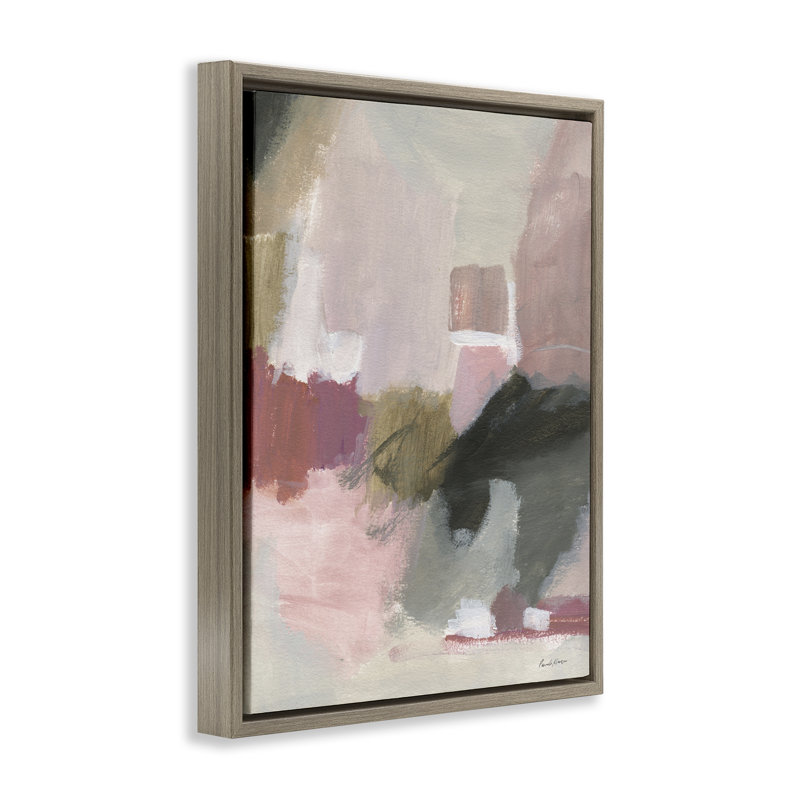 «Blush Tones Abstraction», art par Pamela Munger, Cadre flottant orme Montalcino, H 21 po x l 17 po