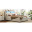 Structure de lit grand format en métal blanc avec tête de lit ergonomique, prises de recharge et aucun sommier pour cadre de chambre à coucher confortable, métal, similicuir, tablette de rangement-121076995-121076993