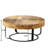 Modern Round Coffee Table Wooden Carving Pattern Coffee Table With Metal Legs For Living Room Reception Room Office ,Black-183618910