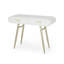 Table d'appoint Glowing - deux faux bois blancs avec pieds en fer doré champagne