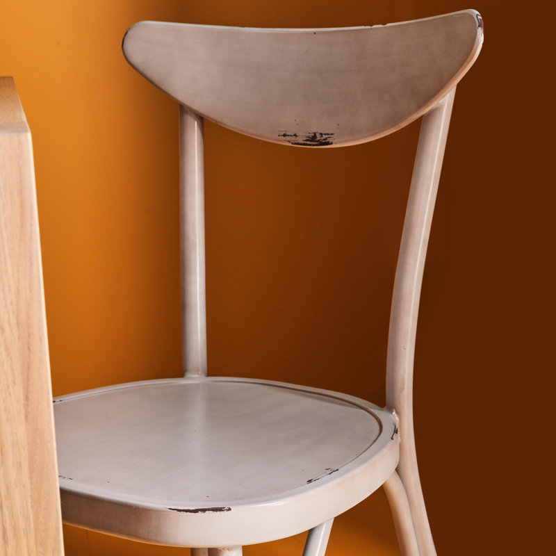 Holly Stacking Patio Dining Side Chair, Cream
