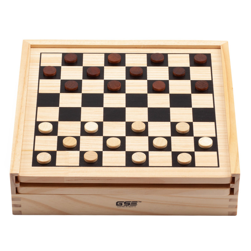 Jeu d'échecs en bois GSE 9-en-1, dames, backgammon, dominos, dames chinoises, tic-tac-toe, ludo, cartes à jouer et jeu de dés de poker