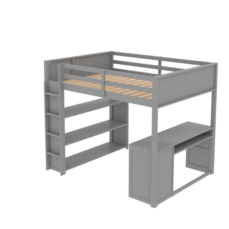 Lit mezzanine double Jaylee par Harriet Bee, gris