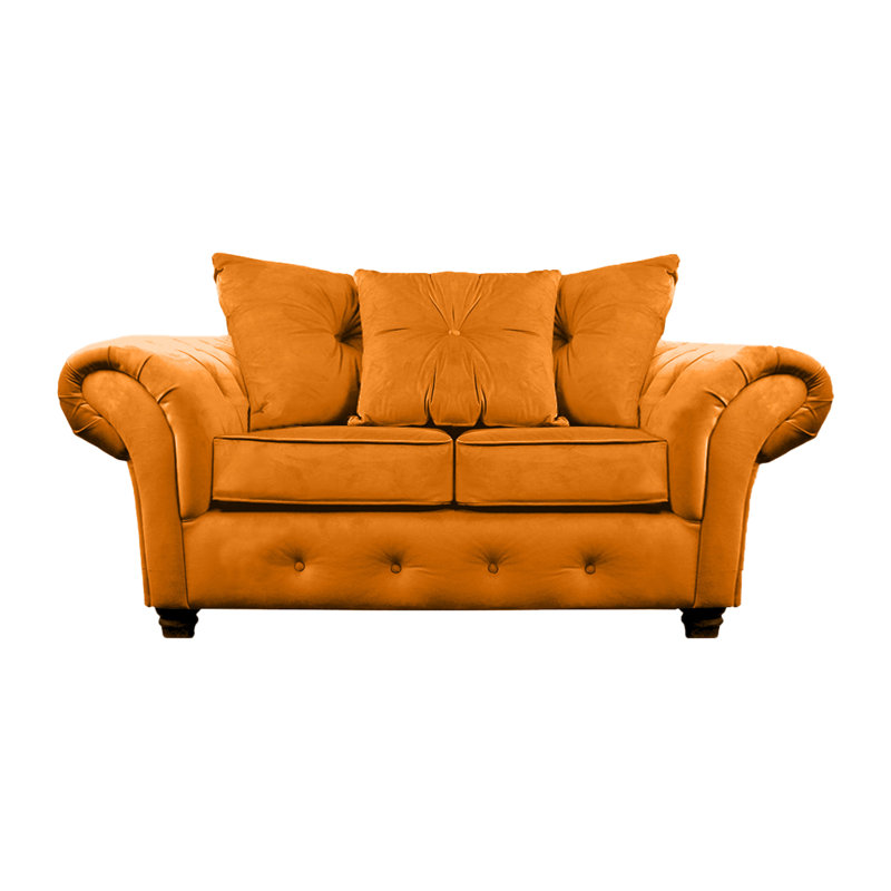 Lila 2 Seater Velvet Sofa, Burnt Orange