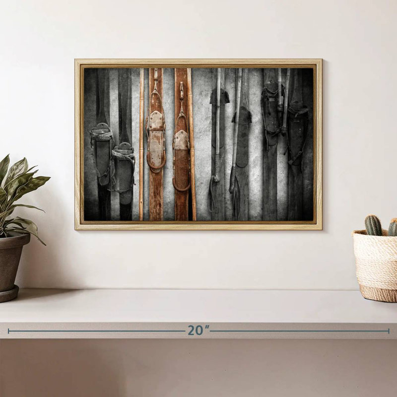 Collection de ski, Cadre flottant en bois naturel, 13 po x 9 po